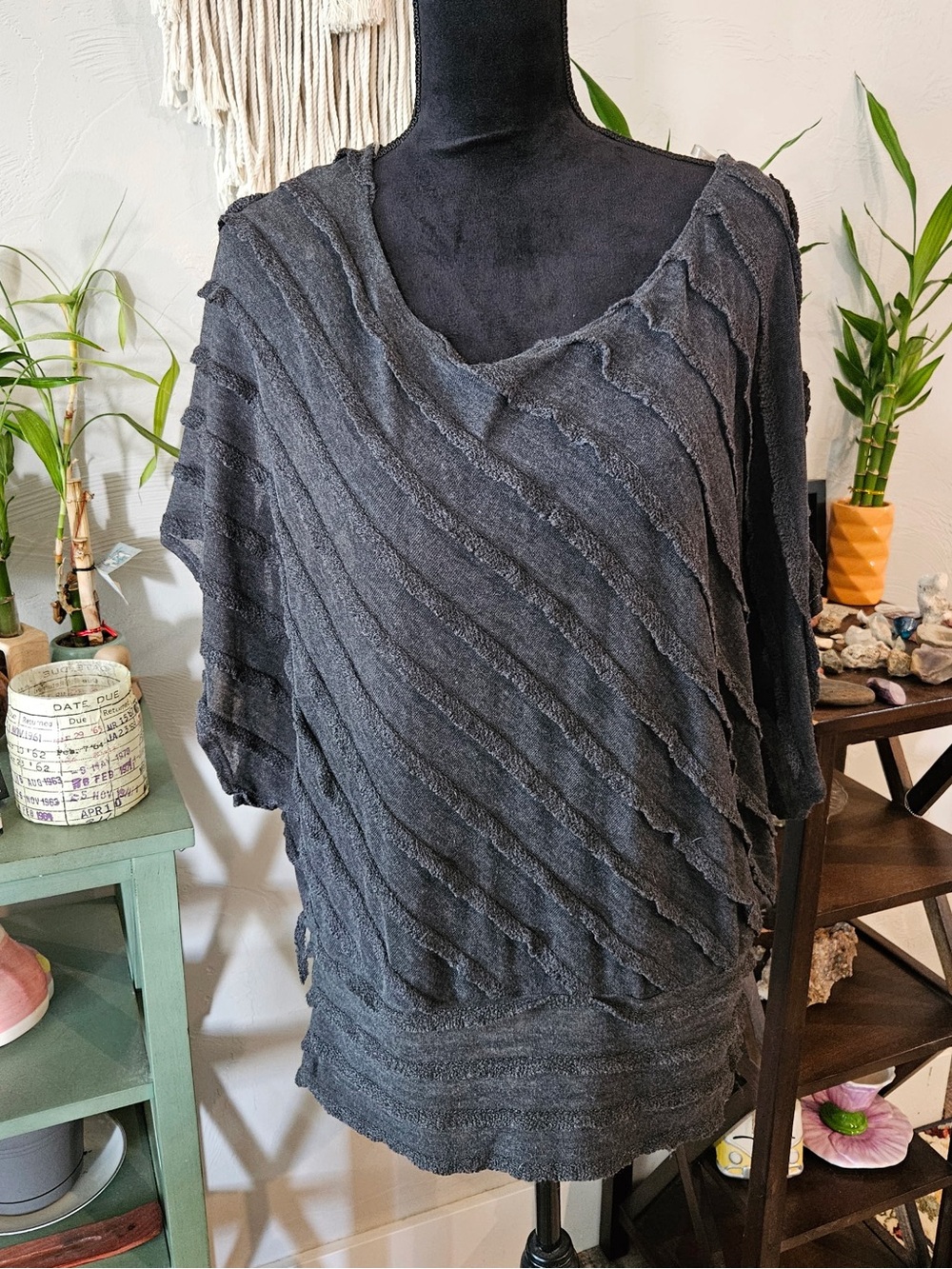 Have Women's Charcoal Gray Ruffled Tunic